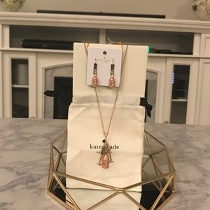 🆕 Kate Spade Champagne Drop Earrings and Necklace
